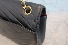 Load image into Gallery viewer, CHANEL Bias stitch chain shoulder bag Lambskin Black/Gold hadware Shoulder bag 800060177