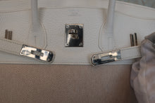 画像をギャラリービューアに読み込む, HERMES/エルメス バーキン35 トワルアッシュ/トリヨンクレマンス ベージュ/ホワイト □J刻印 ハンドバッグ 800030079