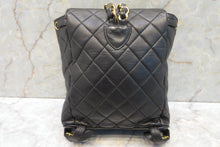 Load image into Gallery viewer, HANEL Matelasse Chain back pack Lambskin Black/Gold hadware Back pack 700090031