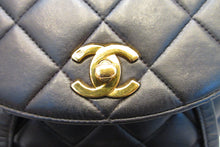Load image into Gallery viewer, HANEL Matelasse Chain back pack Lambskin Black/Gold hadware Back pack 700090031