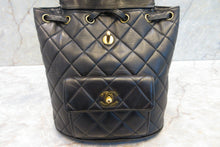 Load image into Gallery viewer, HANEL Matelasse Chain back pack Lambskin Black/Gold hadware Back pack 700090031