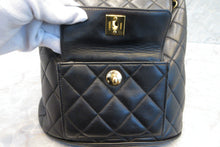 Load image into Gallery viewer, HANEL Matelasse Chain back pack Lambskin Black/Gold hadware Back pack 700090031