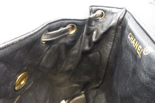 Load image into Gallery viewer, HANEL Matelasse Chain back pack Lambskin Black/Gold hadware Back pack 700090031