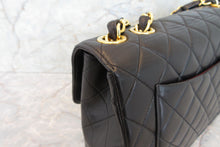画像をギャラリービューアに読み込む, CHANEL/シャネル 中マトラッセシングルフラップチェーンショルダーバッグ ラムスキン ブラック/ゴールド金具 ショルダーバッグ 700080010