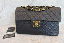 Load image into Gallery viewer, CHANEL Big Matelasse Single flap chain shoulder bag Lambskin Black/Gold hadware Shoulder bag 700080220