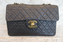 Load image into Gallery viewer, CHANEL Big Matelasse Single flap chain shoulder bag Lambskin Black/Gold hadware Shoulder bag 700080220