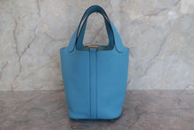 将图片加载到图库查看器,HERMES PICOTIN LOCK PM Clemence leather Blue du nord C刻印 Hand bag 700120243