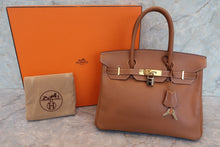 画像をギャラリービューアに読み込む, HERMES/エルメス バーキン30 ヴォーエプソン ゴールド □P刻印 ハンドバッグ 700110097