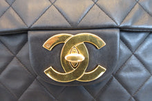 Load image into Gallery viewer, CHANEL Big Matelasse Single flap chain shoulder bag Lambskin Black/Gold hadware Shoulder bag 700080220