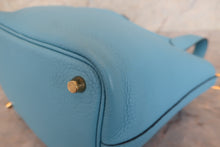 将图片加载到图库查看器,HERMES PICOTIN LOCK PM Clemence leather Blue du nord C刻印 Hand bag 700120243