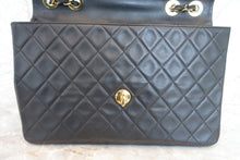 Load image into Gallery viewer, CHANEL Big Matelasse Single flap chain shoulder bag Lambskin Black/Gold hadware Shoulder bag 700080220