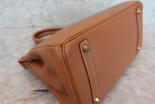 画像をギャラリービューアに読み込む, HERMES/エルメス バーキン30 ヴォーエプソン ゴールド □P刻印 ハンドバッグ 700110097