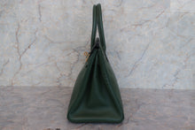 将图片加载到图库查看器,HERMES BIRKIN 30 Ardennes leather Green □B刻印 Hand bag 700090208
