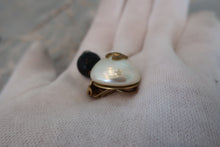 Load image into Gallery viewer, CHANEL CC mark Pearl earring Gold plate Gold/White/Black Earring 700020118
