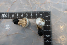 Load image into Gallery viewer, CHANEL CC mark Pearl earring Gold plate Gold/White/Black Earring 700020118