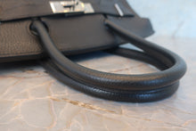 将图片加载到图库查看器,HERMES BIRKIN 30 Clemence leather Black □G刻印 Hand bag 700090236