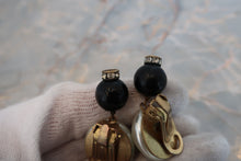 Load image into Gallery viewer, CHANEL CC mark Pearl earring Gold plate Gold/White/Black Earring 700020118