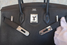 将图片加载到图库查看器,HERMES BIRKIN 30 Clemence leather Black □G刻印 Hand bag 700090236