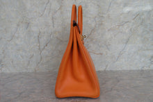 將圖片載入圖庫檢視器 HERMES/エルメス オータクロア32 ボックスカーフ オレンジ □E刻印 ハンドバッグ 700080110