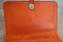 Load image into Gallery viewer, HERMES  Dogon GM Togo leather Orange □H Engraving Wallet 700090224