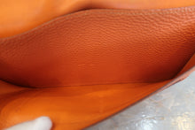 Load image into Gallery viewer, HERMES  Dogon GM Togo leather Orange □H Engraving Wallet 700090224
