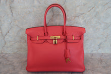 Load image into Gallery viewer, HERMES BIRKIN 35 Clemence leather Bougainvillier □N Engraving Hand bag 700080007