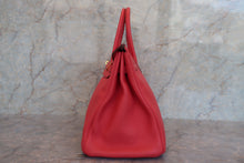 Load image into Gallery viewer, HERMES BIRKIN 35 Clemence leather Bougainvillier □N Engraving Hand bag 700080007