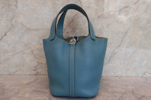画像をギャラリービューアに読み込む, HERMES/エルメス ピコタンロックPM トリヨンクレマンス ブルージーン □P刻印 ハンドバッグ 700110106