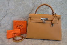 画像をギャラリービューアに読み込む, HERMES/エルメス ケリー32 ボックスカーフ ナチュラルサブレ □E刻印 ショルダーバッグ 700070291