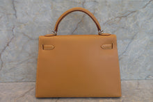 画像をギャラリービューアに読み込む, HERMES/エルメス ケリー32 ボックスカーフ ナチュラルサブレ □E刻印 ショルダーバッグ 700070291