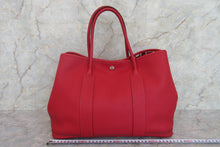 Load image into Gallery viewer, HERMES  GARDEN PARTY PM Manufacture de Boucleries Negonda leather Rouge casaque X Engraving Tote bag 700050255