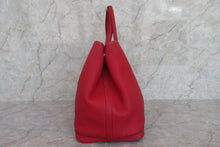 Load image into Gallery viewer, HERMES  GARDEN PARTY PM Manufacture de Boucleries Negonda leather Rouge casaque X Engraving Tote bag 700050255