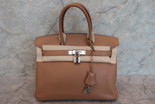 Load image into Gallery viewer, HERMES BIRKIN 30 Swift leather Tabac camel □L Engraving Hand bag 700070287