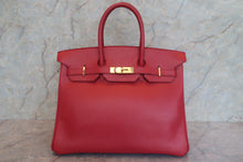 将图片加载到图库查看器,HERMES BIRKIN 35 Ardennes leather Rouge vif 〇X刻印 Hand bag 700090214