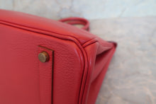 将图片加载到图库查看器,HERMES BIRKIN 35 Ardennes leather Rouge vif 〇X刻印 Hand bag 700090214
