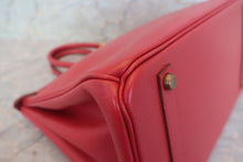 将图片加载到图库查看器,HERMES BIRKIN 35 Ardennes leather Rouge vif 〇X刻印 Hand bag 700090214
