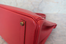 将图片加载到图库查看器,HERMES BIRKIN 35 Ardennes leather Rouge vif 〇X刻印 Hand bag 700090214