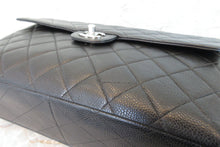 画像をギャラリービューアに読み込む, CHANEL/シャネル 中マトラッセシングルフラップチェーンショルダーバッグ キャビアスキン ブラック/シルバー金具 ショルダーバッグ 700110137