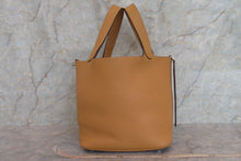 Load image into Gallery viewer, HERMES PICOTIN LOCK MM Clemence leather Natural sable □R Engraving Hand bag 700020158
