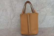 Load image into Gallery viewer, HERMES PICOTIN LOCK MM Clemence leather Natural sable □R Engraving Hand bag 700020158