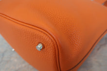 将图片加载到图库查看器,HERMES PICOTIN LOCK MM Clemence leather Orange □P刻印 Hand bag 800060164