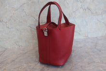 将图片加载到图库查看器,HERMES PICOTIN LOCK PM Clemence leather Rouge garance □Q刻印 Hand bag 800020071