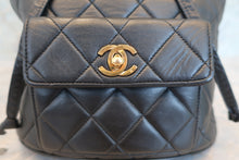 Load image into Gallery viewer, CHANEL Matelasse chain back pack Lambskin Black/Gold hadware Back pack 700100002