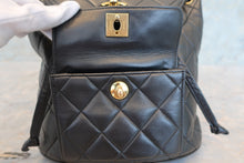 Load image into Gallery viewer, CHANEL Matelasse chain back pack Lambskin Black/Gold hadware Back pack 700100002