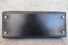 画像をギャラリービューアに読み込む, HERMES/エルメス ケリー28 ボックスカーフ ブラック 〇R刻印 ハンドバッグ 800020056