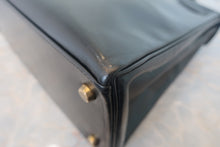 画像をギャラリービューアに読み込む, HERMES/エルメス ケリー28 ボックスカーフ ブラック 〇R刻印 ハンドバッグ 800020056