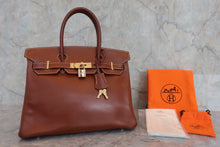 画像をギャラリービューアに読み込む, HERMES/エルメス バーキン30 リセ ブラウン □F刻印 ハンドバッグ 800040178