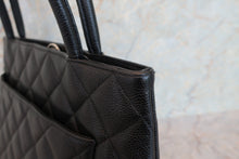 Load image into Gallery viewer, CHANEL Medallion Tote Caviar skin Black/Silver hadware Tote bag 700060203