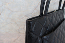 Load image into Gallery viewer, CHANEL Medallion Tote Caviar skin Black/Silver hadware Tote bag 700060203