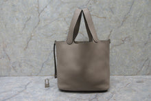 Load image into Gallery viewer, HERMES PICOTIN LOCK MM Clemence leather Gris tourterelle □N Engraving Hand bag 700090041
